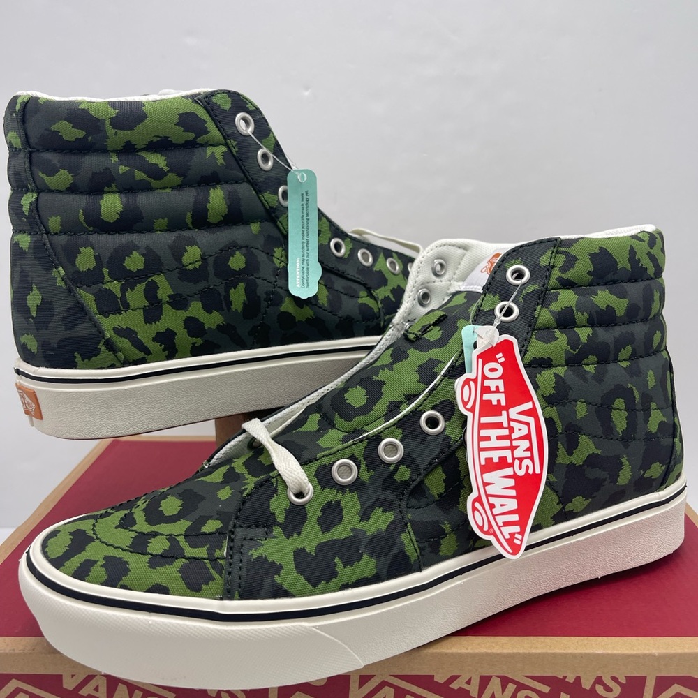 Vans WMNS COMFYCUSH Sk8-Hi Leopard Cactus/Skarab Sneakers Camo High-Tops - Picture 12 of 16